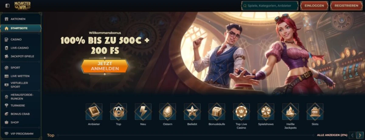 Monsterwin – Bestes Casino ohne Lizenz im Jahr 2025 mit tollen Bonusangeboten