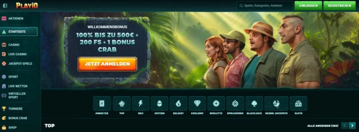 Playio – Innovatives Casino ohne Lizenz mit großer Spielauswahl